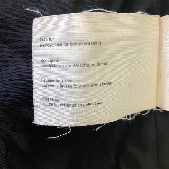 Esprit black down puffer coat removable fur collar - Picture 14 of 15